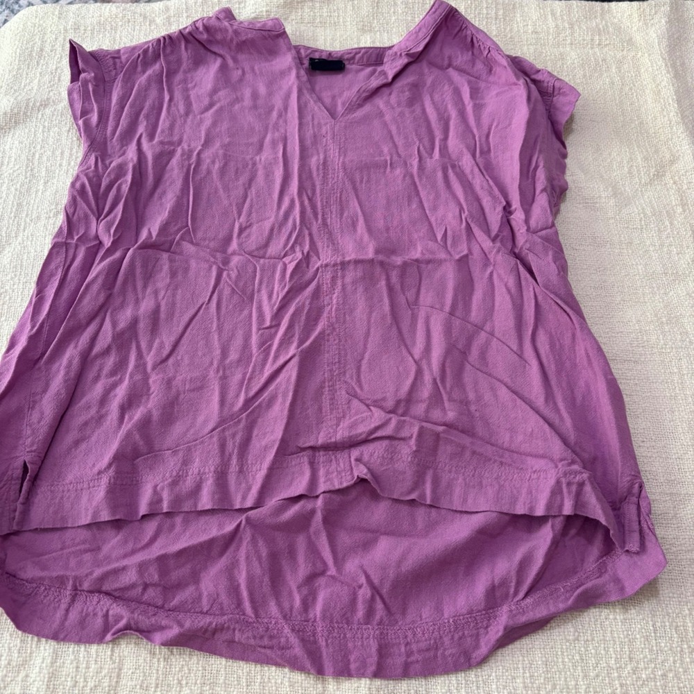 Splendid Women Purple Cap Sleeve V-Neck High-Low Hem Blouse Top Small